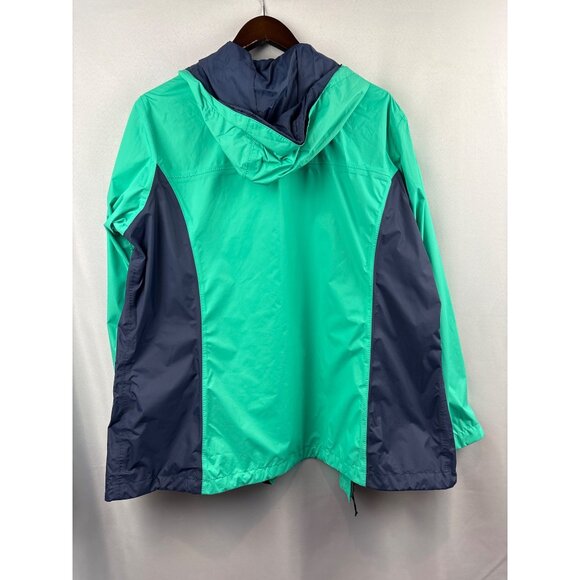 Women’s Columbia Sportswear 2X Navy & Seafoam Green Raincoat - Picture 5 of 7